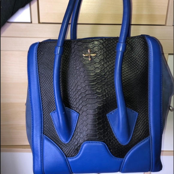Royal Blue and Black Purse / Bag - Picture 3 of 7